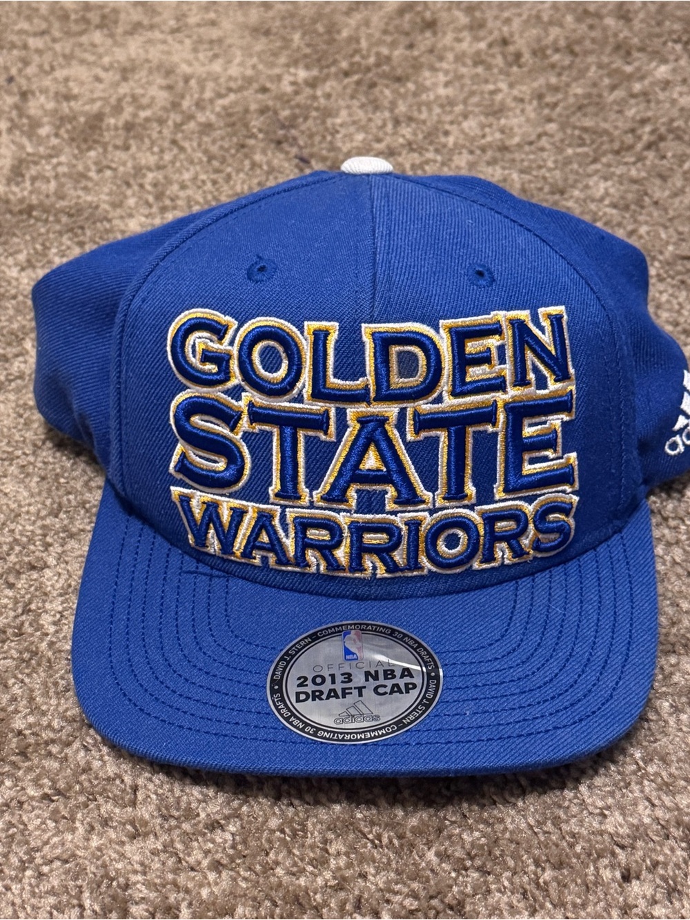 Golden State Warriors Adidas Hat Cap Adult Snap Back Blue Yellow NBA Basketball